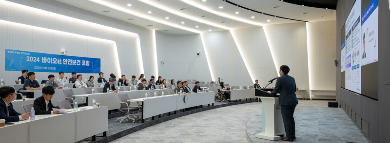 지난 29일 삼성바이오로직스 인천 송도 본사에서 열린 '바이오사 안전보건 포럼'에서 행사 참석자들이 강연을 듣고 있다. 삼성바이오로직스 제공