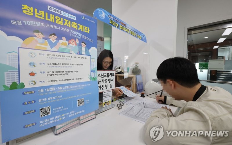 청년내일저축계좌 자료사진.연합뉴스