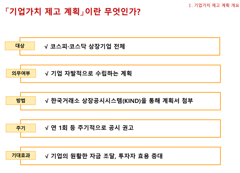 기업가치 제고 계획 개요. 자본시장연구원 제공