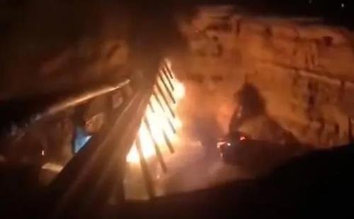 중국 광둥성 고속도로 침하 사고 현장 [중국 SNS 캡처. 재판매 및 DB 금지]