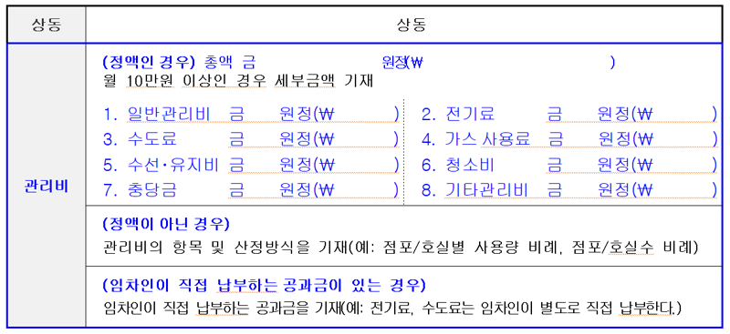 개선된 상가건물임대차표준계약서 양식. 국토교통부 제공