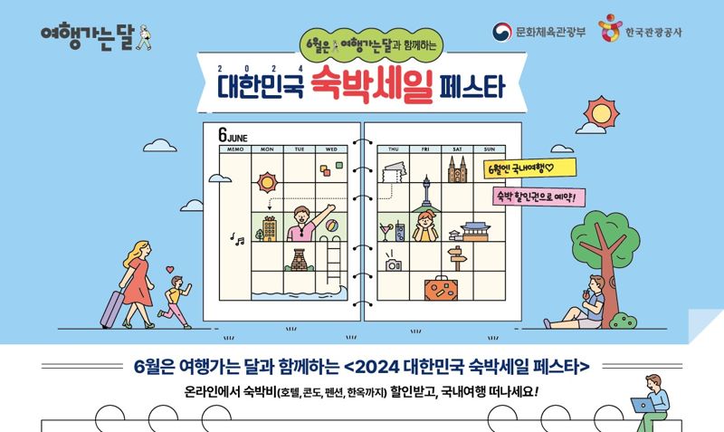 '6월 여행가는 달' 맞아 숙박세일 페스타.. "할인권 25만장 배포"
