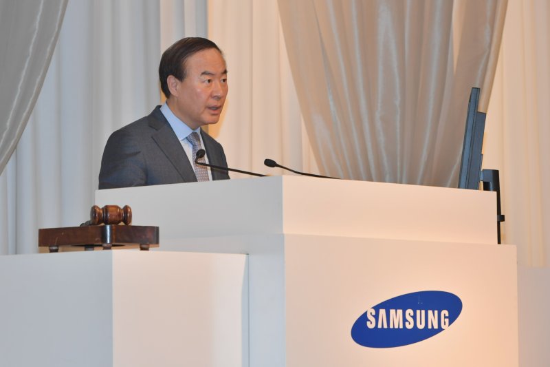 【서울=뉴시스】지난 2019년 당시 전영현 삼성SDI 사장이 제49기 주주총회에서 의장 인사말을 하고 있다. 2019.03.20. (사진=삼성SDI 제공)