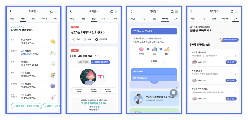 하나은행이 제공하는 인공지능(AI) 자산관리 서비스 '아이 웰스(AI wealth)' 이미지. 사진=하나은행 제공