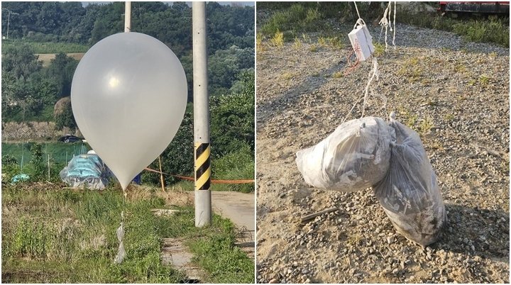 軍, 북한 '대남전단' 추정 풍선 90여개 식별…오물 포착(종합2)