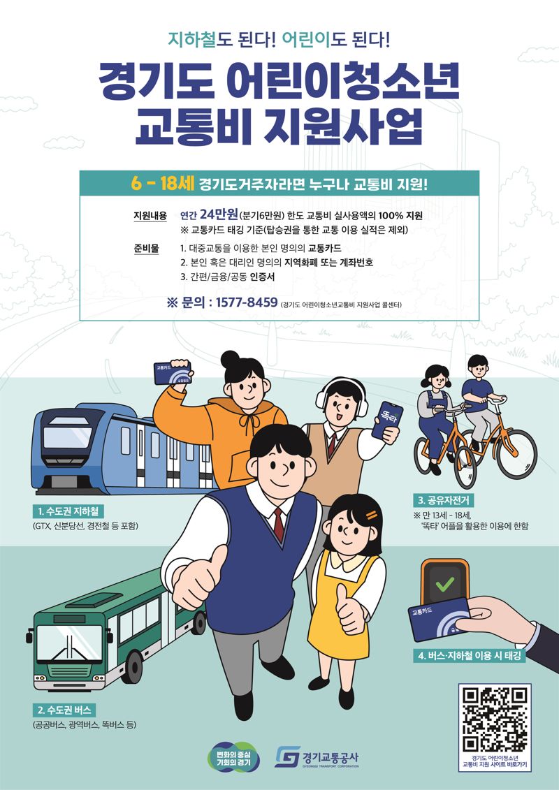 어린이·청소년 위한 The 경기패스...접수 한 달 만에 34만 돌파