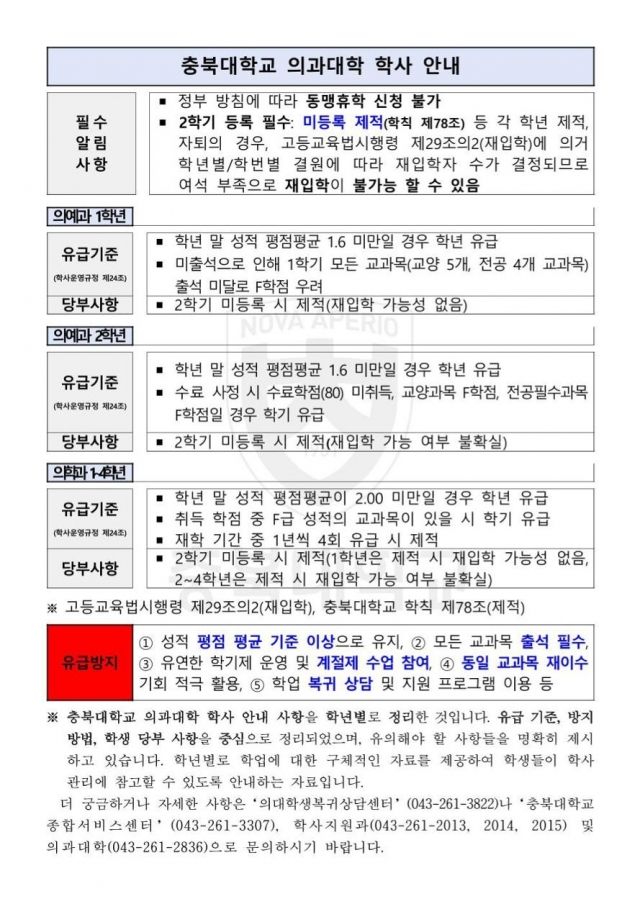 충북대 의대 '최후통첩'…"2학기 미등록 '제적' 조치, 재입학 불가"