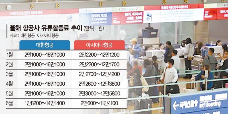 이달 항공권 2만원 싸진다… "국제선 유류할증료 인하"