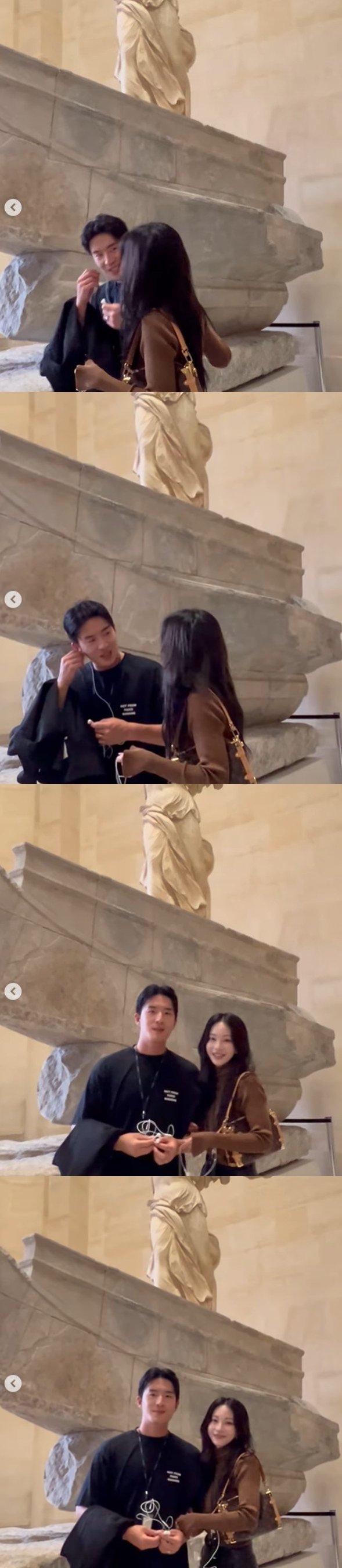 한예슬, 10세 연하 남편과 루브르 박물관서 포착…팔짱낀 다정 신혼부부 [N샷]