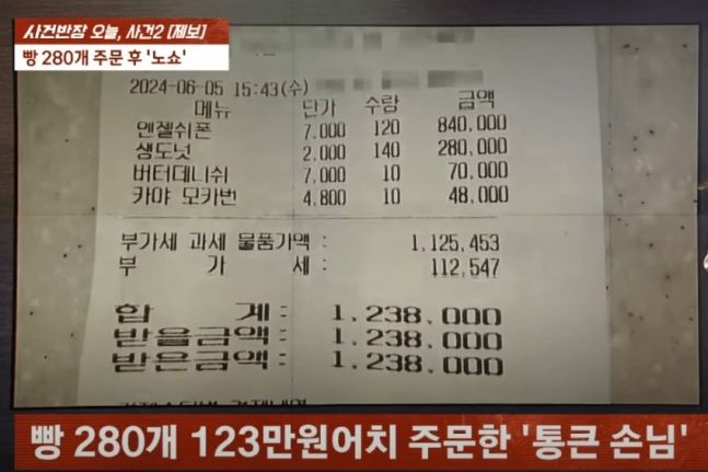 빵 120만원 주문 후 '노쇼', 고소 감행한 사장 사연
