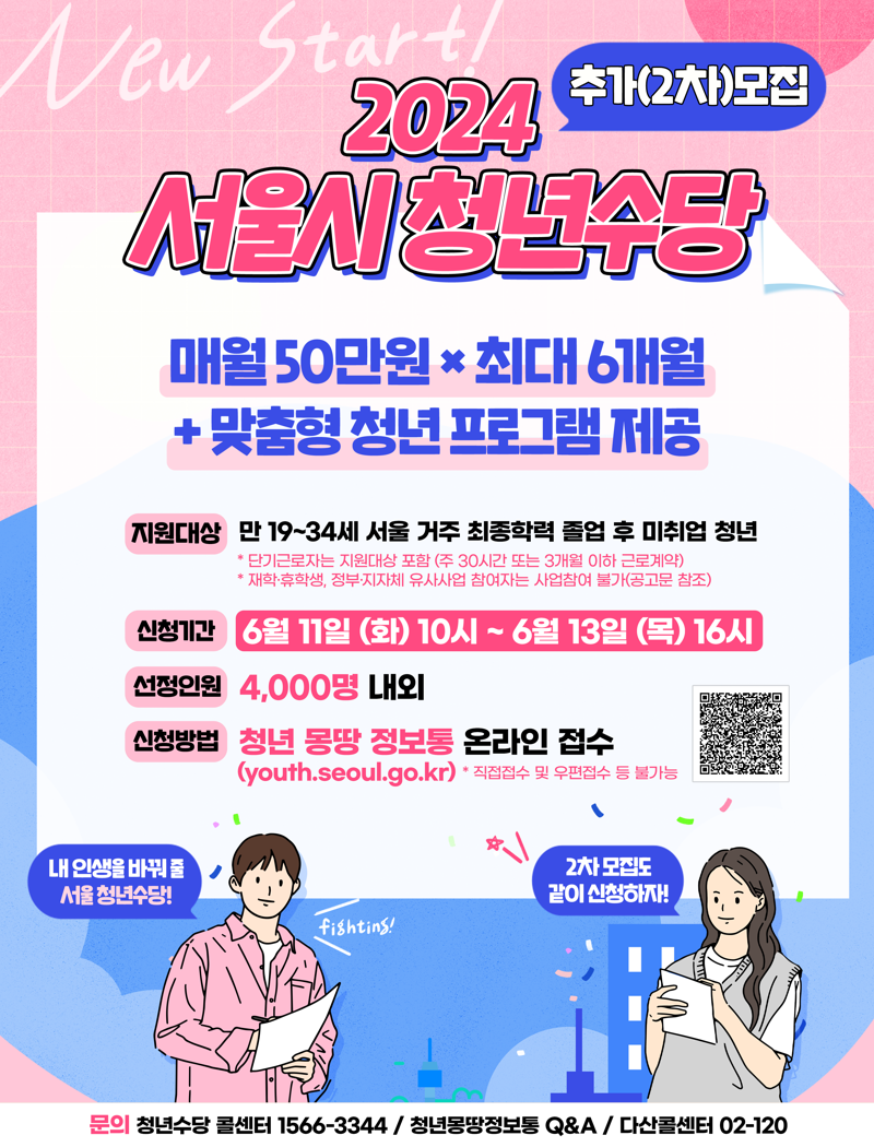 "취준생에 6개월간 월 50만원 지원" 서울청년수당 4000명 더 뽑는다