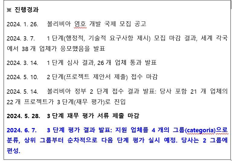 하이드로리튬·리튬포어스 '볼리비아 염호개발 4단계' 진입..“상위 그룹에 포함 순항중”