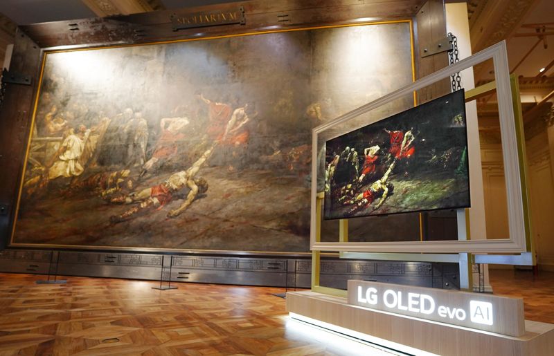 필리핀 국가문화재인 '스폴리아리움(SPOLIARIUM)'과 'LG OLED 에보'로 원작을 생생하게 구현한 작품. LG전자 제공