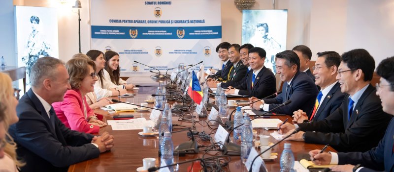 신원식 국방부 장관이 지난 18일 루마니아에서 니콜레타 파울리우크 루마니아 상원 국방위원장을 접견하고 있다. 사진=국방부 제공