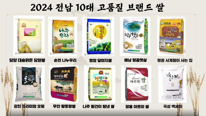 전남도, '올해의 10대 고품질 브랜드 쌀' 선정