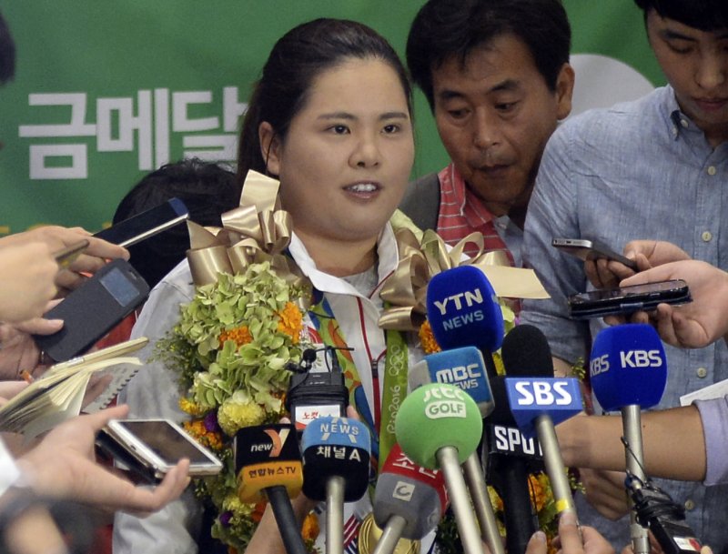 [인천공항=뉴시스] 최진석 기자 = 지난 2016 리우데자네이루 올림픽 당시 금메달을 차지했던 박인비. 2016.08.23. myjs@newsis.com