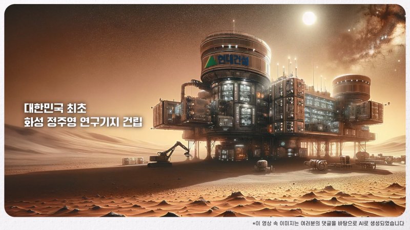 현대건설이 생성형 인공지능(AI)를 활용해 제작한 '미래 뉴스' 캠페인 이미지 현대건설 제공