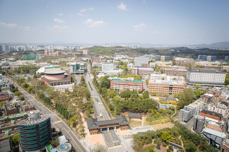 전북 전주에 있는 전북대학교 캠퍼스 전경.