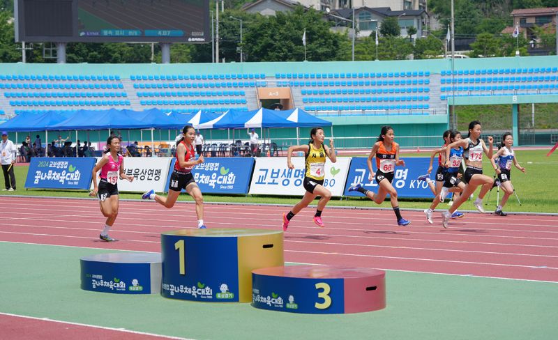 민간이 개최하는 종합체육대히 규모로는 국내 최대인 '2024 교보생명컵 꿈나무체육대회'가 15일 경북 예천시에서 육상을 시작으로 한 달여 간의 열전에 돌입했다. 교보생명제공