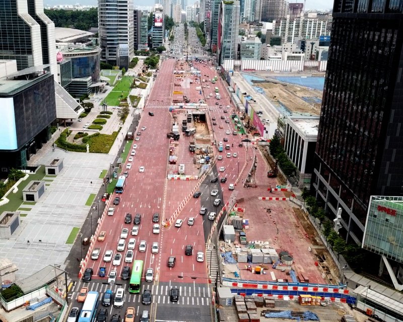 영동대로복합개발 토목공사 전경. 서울시 제공