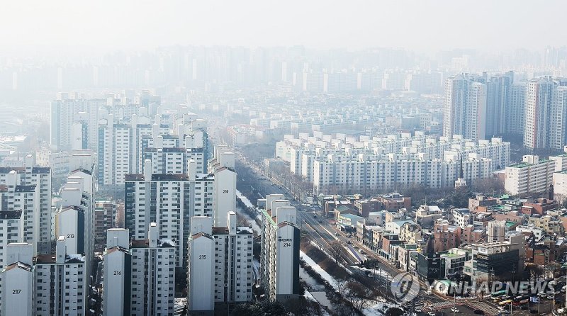 지난 1월 경기도 수원시 아파트 단지 밀집지역 모습. 사진=연합뉴스