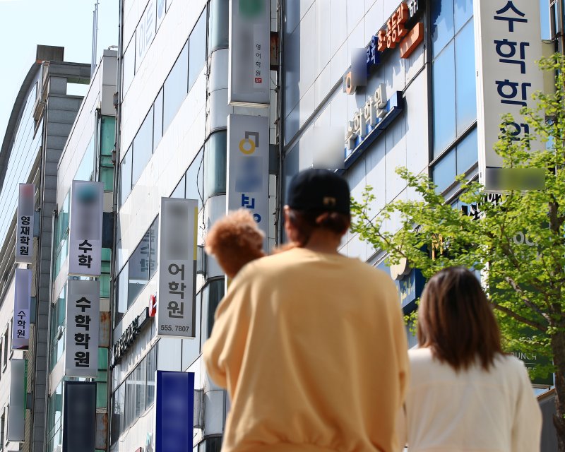 서울 강남구 대치동 학원가 앞으로 시민이 지나고 있다. (사진은 기사와 직접 관련 없음).ⓒ News1 박정호 기자 /사진=뉴스1