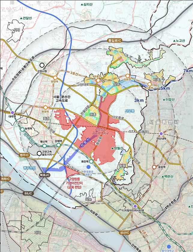 3기 신도시 고양창릉 신도시 기업이전단지 위치도. LH 제공