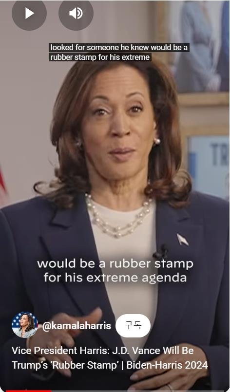 카멀라 해리스 미국 부통령이 17일(현지시간) 올린 영상 [유튜브 캡처. 재판매 및 DB 금지]