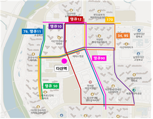 경기 남양주 별내선 인근 버스 노선도. 국토교통부 제공