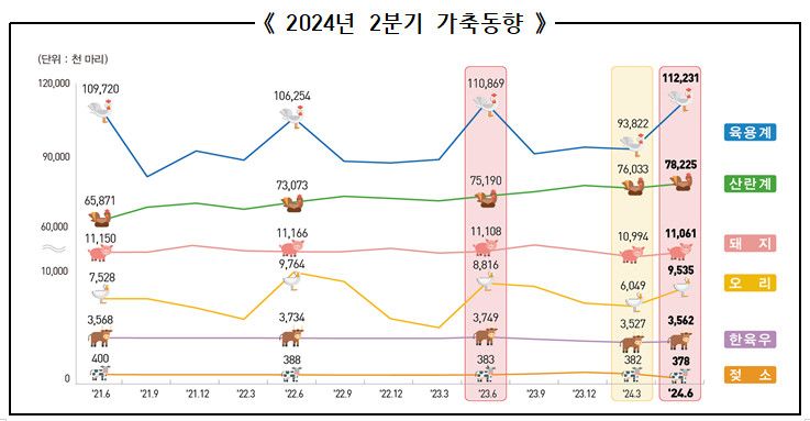 2024년 2·4분기 가축동향 /사진=통계청