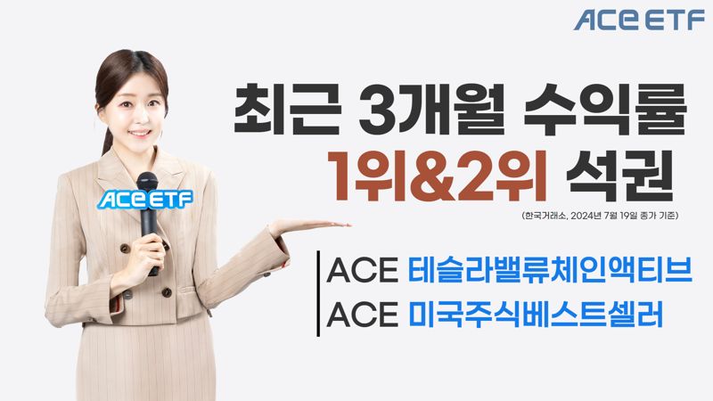 “땡큐 테슬라” 한투운용 ACE ETF 2종, 최근 3개월 수익률 1·2위 석권