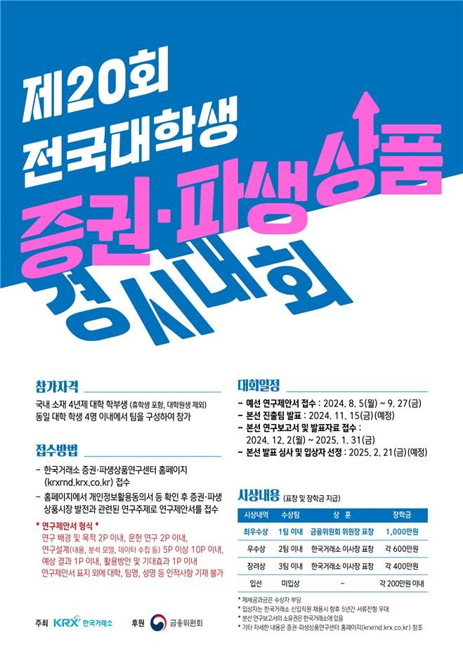 거래소, 제20회 전국 대학생 증권·파생상품 경시대회 개최