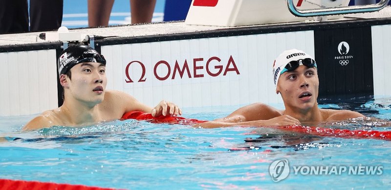 자유형 200ｍ 金 포포비치 “내 친구 황선우, 괜찮아. 고개 들어”