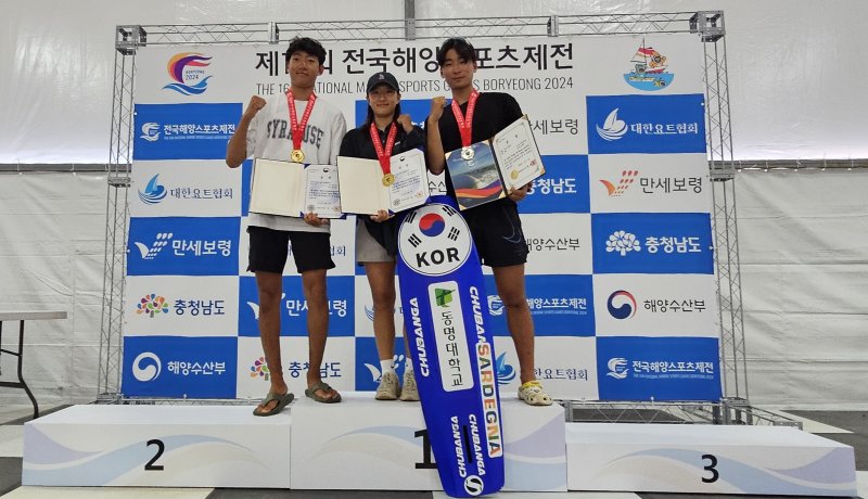 동명대학교 임성준, 김민슬, 손광희 선수(왼쪽부터) 동명대 제공