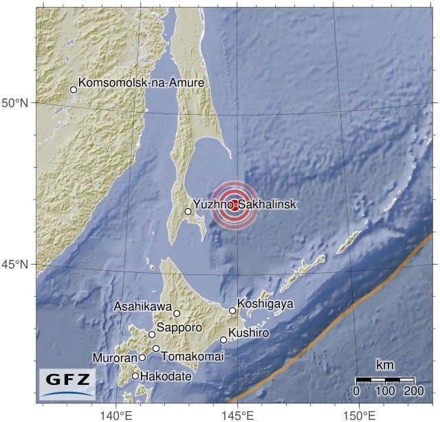 일본 홋카이도 북북동쪽 바다서 규모 6.8 지진