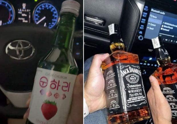 핸들 앞에서 술병 인증샷 찍는 '슈가 챌린지'... 대체 왜?