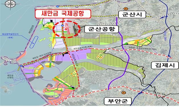 새만금 국제공항 위치도. 전북도 제공