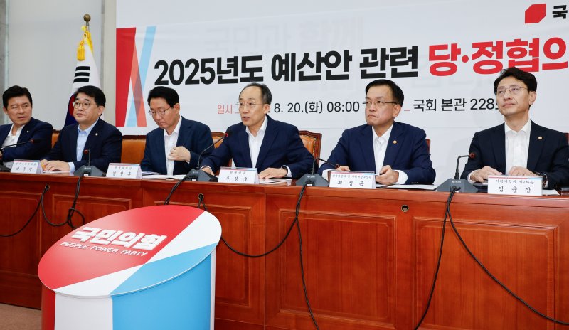 추경호 국민의힘 원내대표가 20일 오전 서울 여의도 국회에서 열린 2025년도 예산안 관련 당·정협의회에 참석해 모두 발언하고 있다.<div id='ad_body3' class='mbad_bottom' ></div> 2024.8.20/뉴스1 ⓒ News1 안은나 기자 /사진=뉴스1