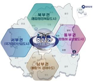 통합 대구경북 권역별 발전구상. 경북도 제공