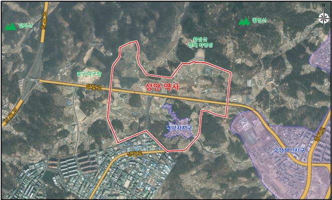 울산시 ‘성안·약사 일반산업단지’ 일원 0.69㎢가 토지거래허가구역으로 신규 지정됐다. 울산시 제공