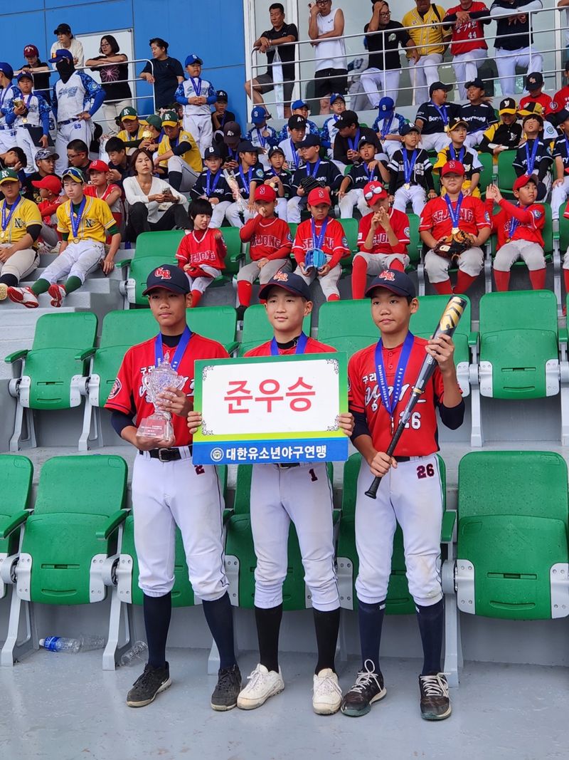 왼쪽부터 구리광개토유소년야구단 소속 송철훈, 전지환, 한준희 선수. /구리광개토유소년야구단 제공