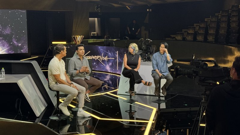 [서울=뉴시스] 윤정민 기자 = 지난 21일 오후 서울 종로구 롤파크에서 열린 발로란트 챔피언스 서울 미디어데이에서 라이엇 게임즈 임원진이 취재진 질의에 답하고 있다. 2024.08.23. alpaca@newsis.com