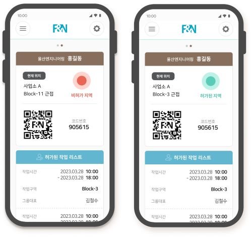 작업 공정 관리 및 사용자 인증 움직이는 QR 출력