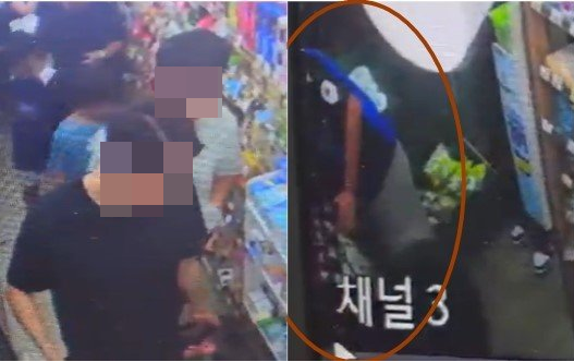 송민재 군이 쓰러진 한 시민의 의식을 확인하는 모습(사진 오른쪽)과 놀란 눈으로 상황을 주시하고 있는 시민들(사진 왼쪽) /사진=뉴스1