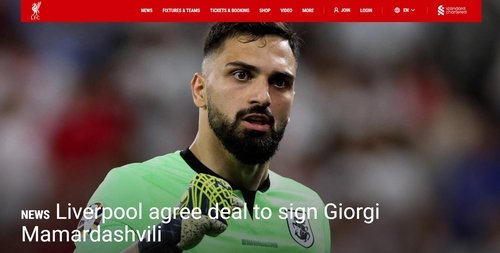 리버풀과 계약한 기오르기 마마르다슈빌리 [리버풀 홈페이지 캡처. 재판매 및 DB 금지]
