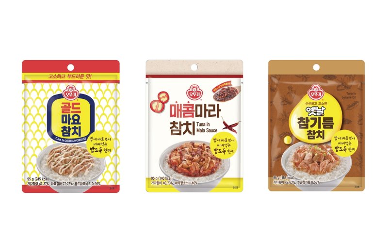 '파우치 참치' 신제품 3종 /사진=오뚜기