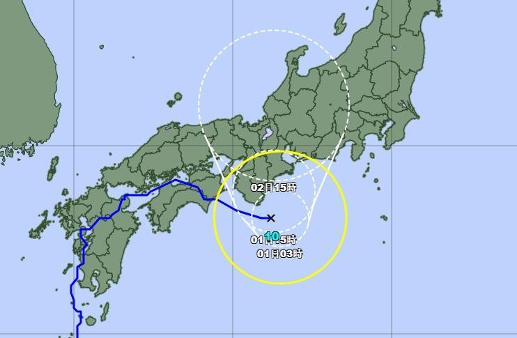 일본 기상청의 10호 태풍 '산산' 예상 진로. 일본 기상청 제공