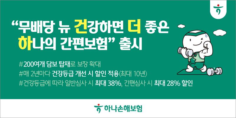 "건강하면 보험료 저렴" 하나손보, 건강등급에 따른 할인형 보험 선봬