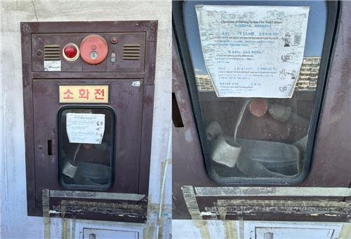 지난달 29일 송파구 아파트 옥내 소화전 호스가 꼬인 상태로 방치되어 있다. [촬영 김연수]