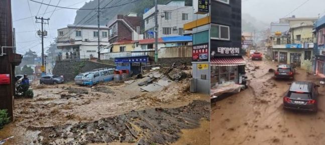 46년 만에 이런 일이…300㎜ 물폭탄에 울릉도 '쑥대밭'